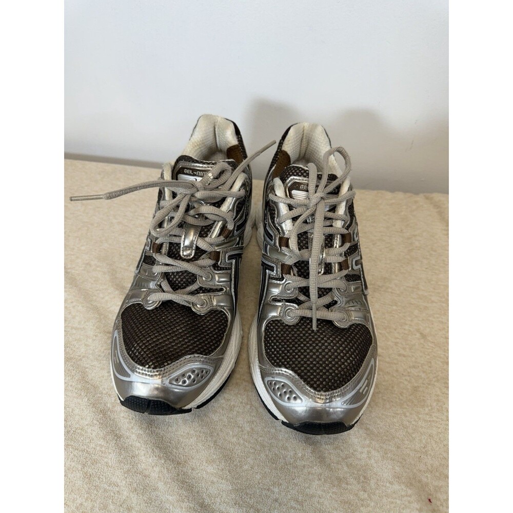 Asics Gel Nimbus Cush Suede Mesh Womens Sneakers In Silver Brown Sz 10 - Picture 2 of 13